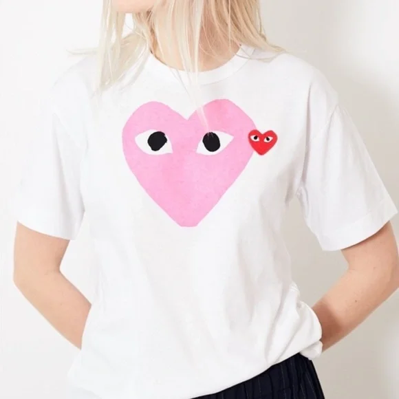 Comme des Garçons PLAY Tee Shirt Pink Heart - Picture 9 of 17